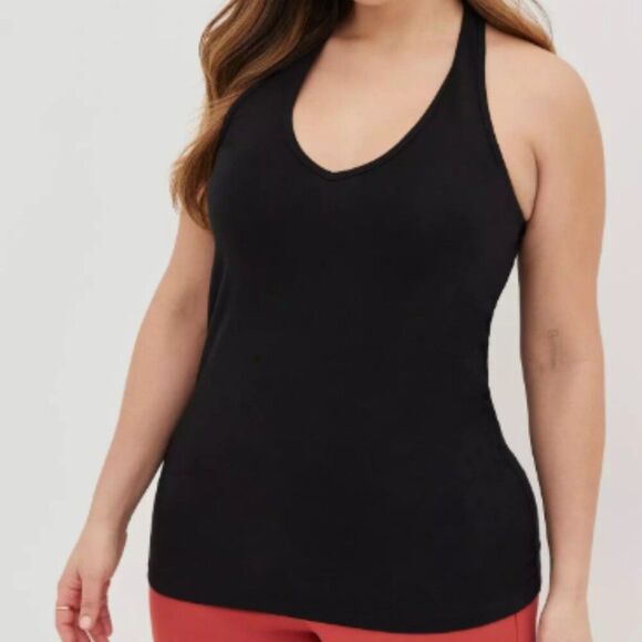 torrid Tops - Torrid Size 3X Black Foxy V-Neck Halter Fitted Sleeveless Tank Top